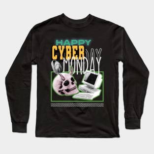 Happy Cyber Monday Retro Style Long Sleeve T-Shirt